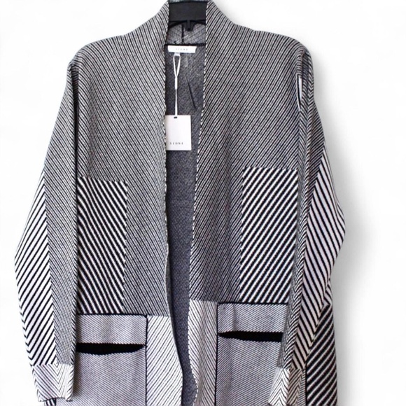 Sioni | long length cardigan chevron - Picture 2 of 6